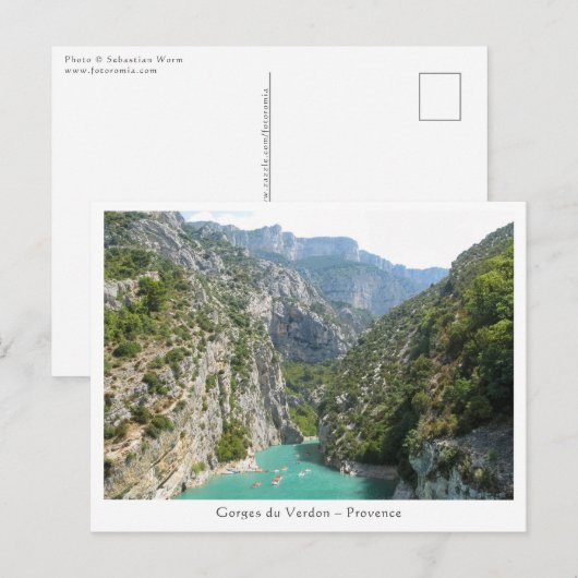 The Verdon Gorge Postkarte (Vorne/Hinten)