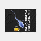 The Very First Cture Of Me Funny Sperm Holding Bee Fleecedecke (Vorderseite (Horizontal))