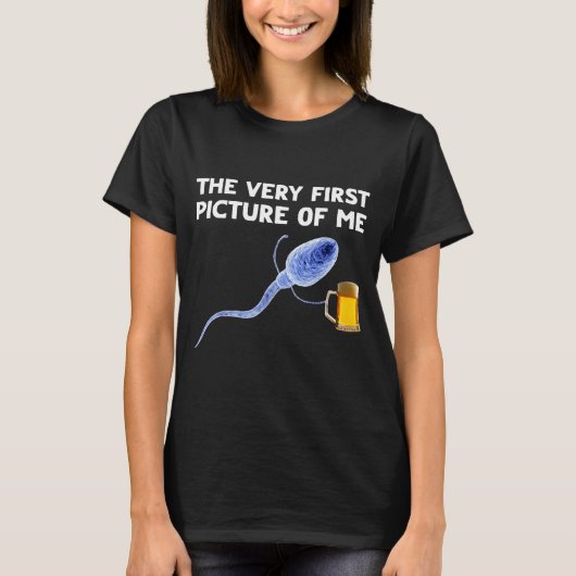 The Very First Cture Of Me Funny Sperm Holding Bee T-Shirt (Vorderseite)