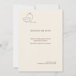 The Vessel- Minimalist Sacrement Announcement  Einladung