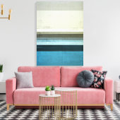 "The View" Abstrakte Kunst in Blau und Grau Leinwanddruck (Insitu (Wohnzimmer))