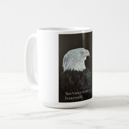 The View Changes Everything Eagle Card Kaffeetasse (Vorderseite Links)