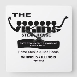 The Viking Steak House, Winfield, IL (1969-2008) Quadratische Wanduhr