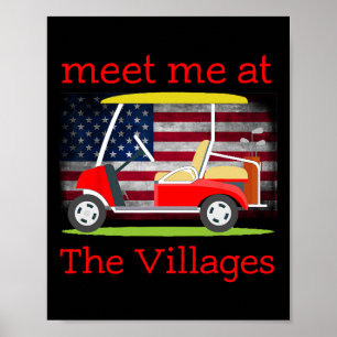 The Villages Florida Ruhestand Amerikanische Flagg Poster