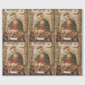 The Virgin Adoring the Christ Child at Christmas Geschenkpapier (Flach)