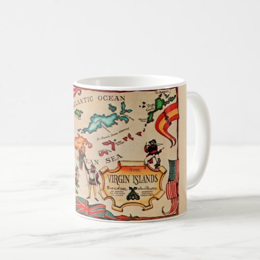 The Virgin Islands Map Mug Kaffeetasse (VorderseiteRechts)