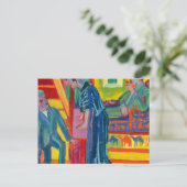 The Visit, Couple and Newcomer by Ernst Kirchner Postkarte (Stehend Vorderseite)