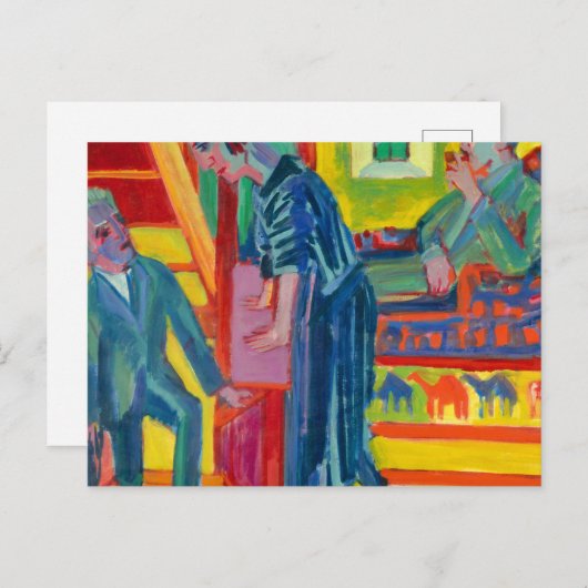 The Visit, Couple and Newcomer by Ernst Kirchner Postkarte (Vorne/Hinten)