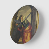 The Visitation of St. Elizabeth to the Virgin Mary Runde Wanduhr (Winkel)