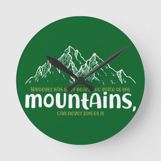 The Voice of the Mountains Runde Wanduhr (Vorderseite)