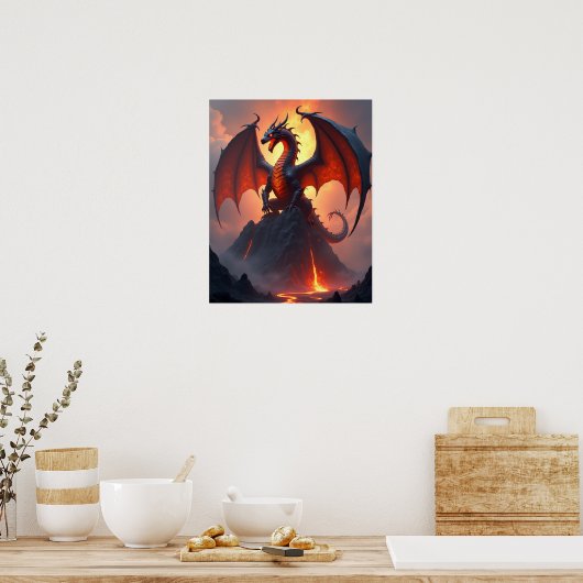 The Volcanic Forge Dragon Poster (Küche)