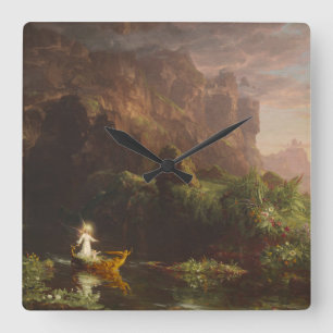 The Voyage of Life: Childhood, 1842 (oil on canvas Quadratische Wanduhr