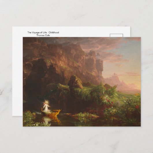 The Voyage of Life: Childhood by Thomas Cole Postc Postkarte (Vorne/Hinten)
