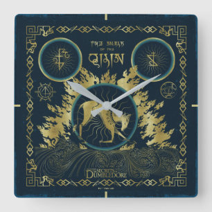 The Walk of the Qilin Golden Water Tapestry Quadratische Wanduhr