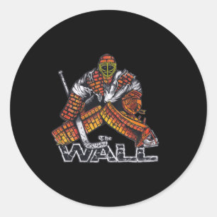 The WALL Hockey Goalie Graphic Design Runder Aufkleber