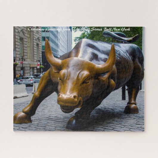 The Wall Street Bull New York. Weihnachtsgrüße Puzzle (Horizontal)