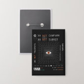 The Watcher - Techno-Brutalist Streetwear Design Button (Vorderseite/Rückseite)