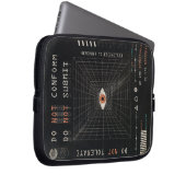The Watcher - Techno-Brutalist Streetwear Design Laptopschutzhülle (Vorne Rechts)
