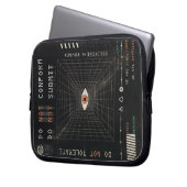 The Watcher - Techno-Brutalist Streetwear Design Laptopschutzhülle (Vorderseite Links)