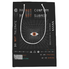 The Watcher - Techno-Brutalist Streetwear Design Mittlere Geschenktüte