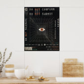 The Watcher - Techno-Brutalist Streetwear Design Poster (Küche)