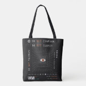 The Watcher - Techno-Brutalist Streetwear Design Tasche (Rückseite)