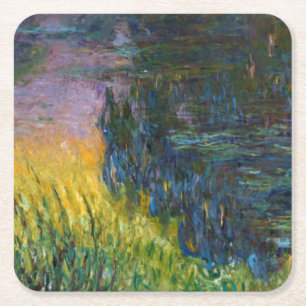 The Water Lilies - Das Sonnenlicht, Claude Monet,  Rechteckiger Pappuntersetzer