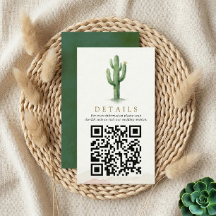 The Watercolor Desert Range Hochzeits-Suite QR Cod Begleitkarte