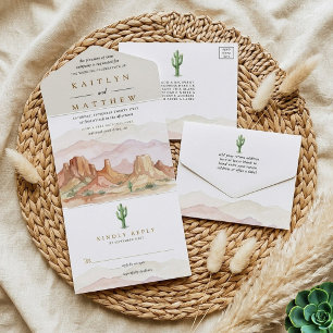 The Watercolor Desert Range Hochzeitssuite - All In One Einladung