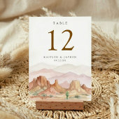 The Watercolor Desert Range Hochzeitssuite - Tischnummer