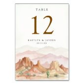 The Watercolor Desert Range Hochzeitssuite - Tischnummer (Vorderseite)