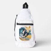 The Wave Rider Bernese Mountain Hund Surfen Crossbody Bag (Vorderseite)