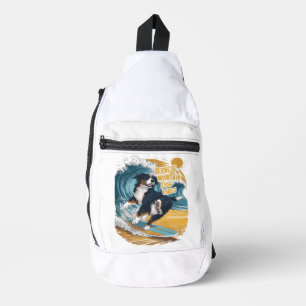 The Wave Rider Bernese Mountain Hund Surfen Crossbody Bag