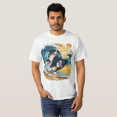 The Wave Rider Bernese Mountain Hund Surfen T-Shirt (Vorne ganz)