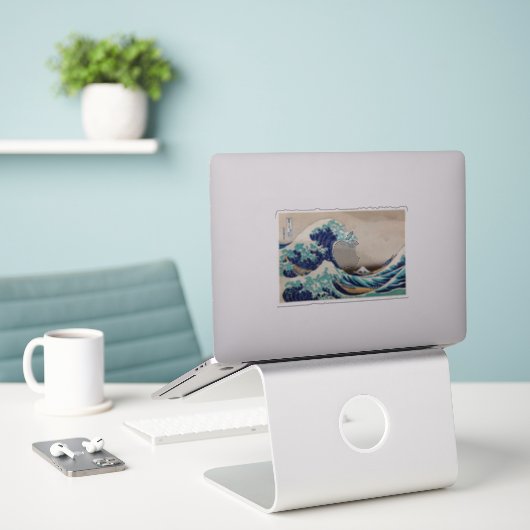 "THE WAVE" VON KATSUSHIKA HOKUSAI AUFKLEBER (Laptop auf Schreibtisch)
