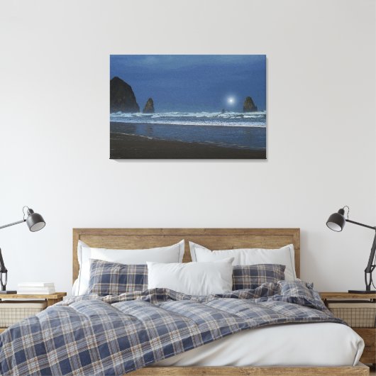 The Waves Chicane 36 x 24 Stretched Canvas Print Leinwanddruck (Insitu (Schlafzimmer))
