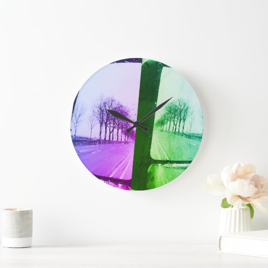 The Way Home from Work Große Wanduhr (Zuhause)