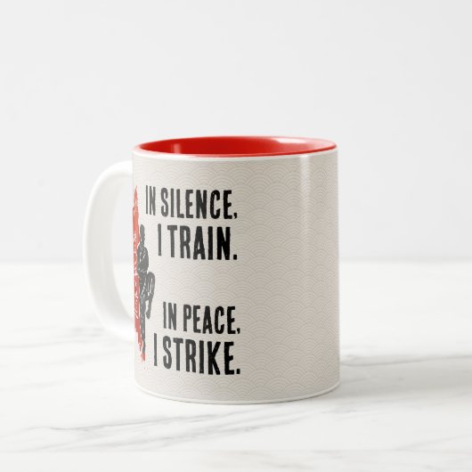 The Way of Karate - Brushstroke Power Zweifarbige Tasse (Vorderseite Links)