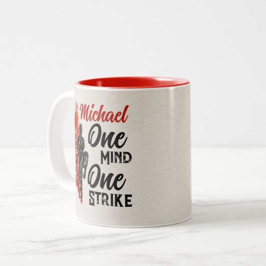 The Way of Karate - Brushstroke Power Zweifarbige Tasse (Vorderseite Links)