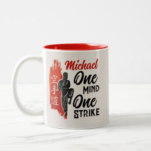 The Way of Karate - Brushstroke Power Zweifarbige Tasse (Links)