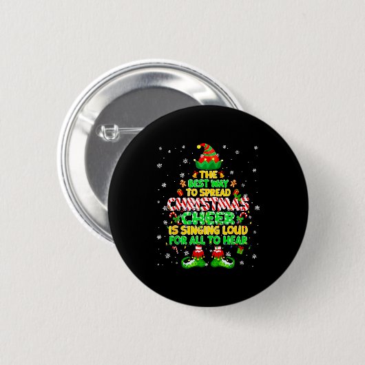 The Way To Spread Christmas Elf Xmas Boys Mens Kid Button (Vorne & Hinten)