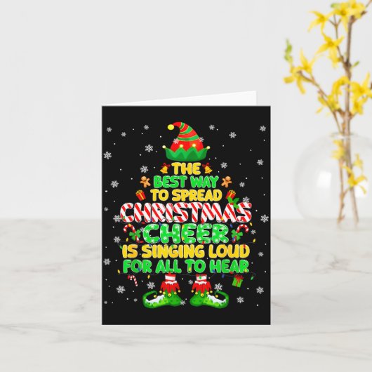 The Way To Spread Christmas Elf Xmas Boys Mens Kid Karte (Gelbe Blume)