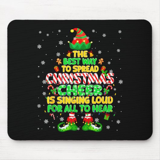 The Way To Spread Christmas Elf Xmas Boys Mens Kid Mousepad (Vorne)