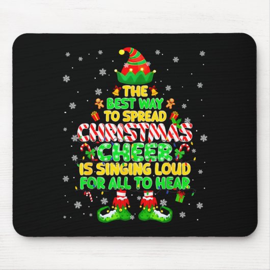The Way To Spread Christmas Elf Xmas Boys Mens Kid Mousepad (Vorne)