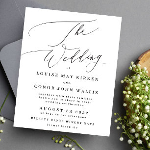 The Wedding Budget black on white Elegant Invite  Flyer