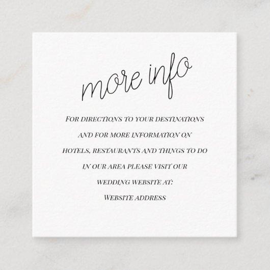 "the Wedding" Information Enclosure Card Begleitkarte (Vorderseite)