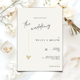 The wedding Invitation - Minimalist Black and Gold Einladung