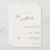 The wedding Invitation - Minimalist Black and Gold Einladung (Vorderseite)