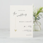 The wedding Invitation - Minimalist Black and Gold Einladung (Stehend Vorderseite)
