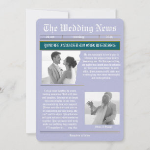 The Wedding News Vintage-Zeitungs-Hochzeit  Einladung